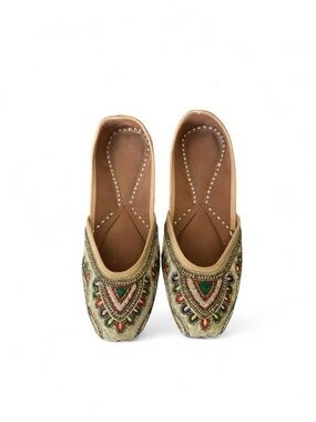 Beaded embroidered slip on